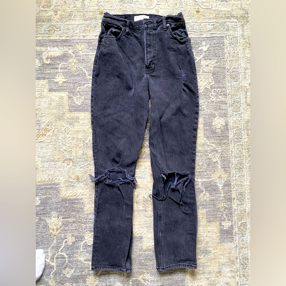 Black Abercrombie The 90’s Straight Ultra High Rise Jean